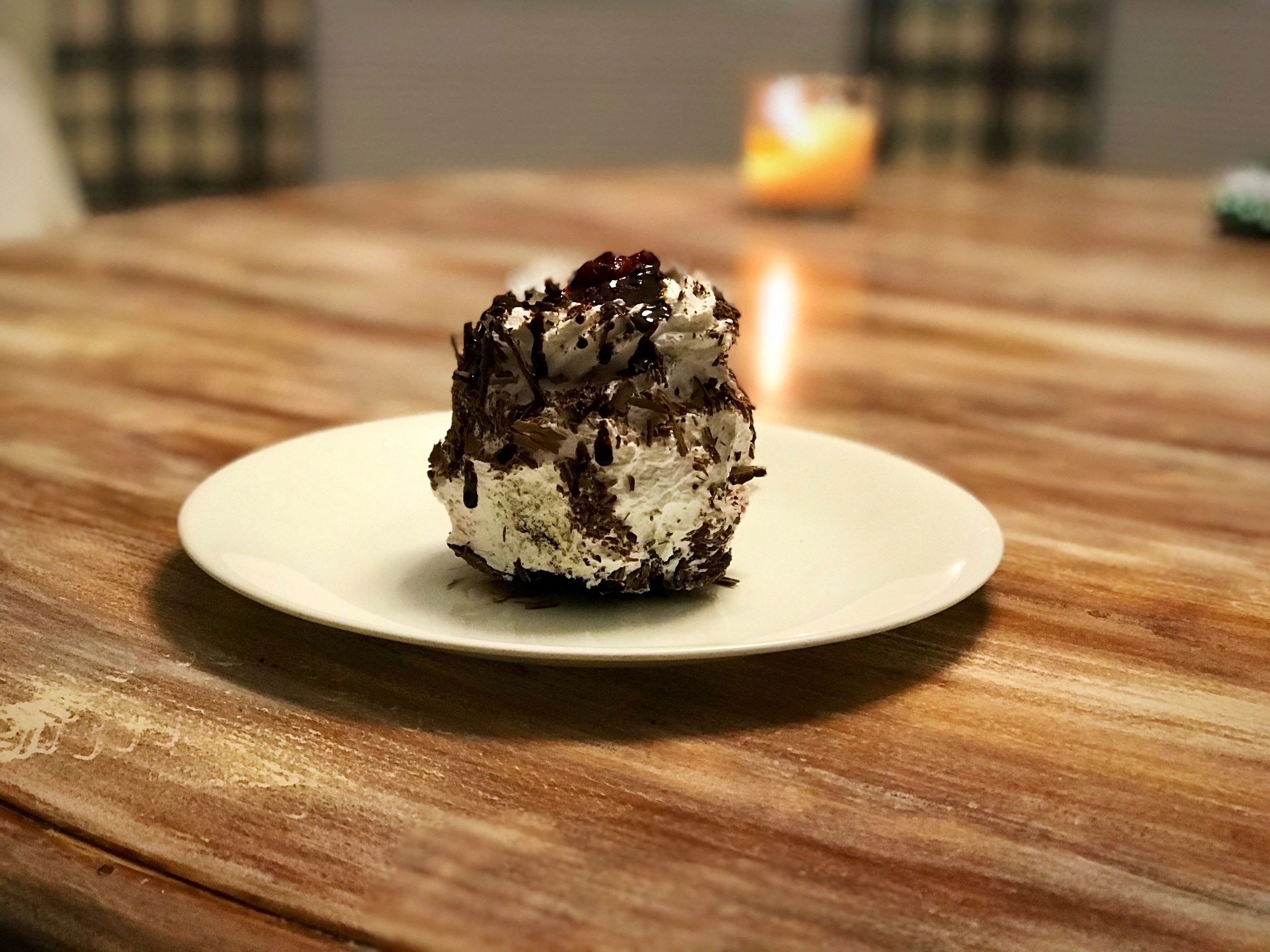 Chocolate dessert styled for serving